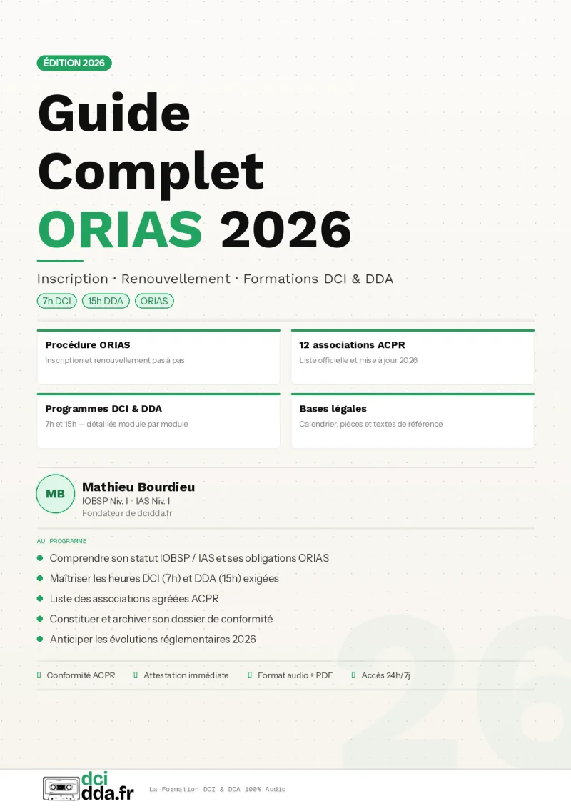 Couverture du Guide Complet ORIAS 2026